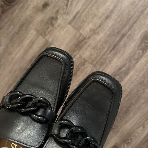 L’idea by Lori Black Leather Black Chain Loafers - Picture 9 of 9